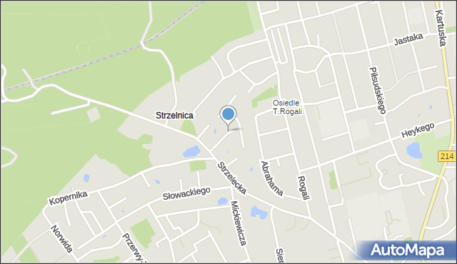 Kościerzyna, Bolduana Teodora, mapa Kościerzyna