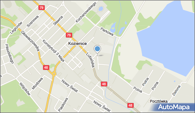 Kozienice, Bohaterów Getta, mapa Kozienice