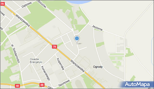 Kozienice, Bohaterów Studzianek, mapa Kozienice