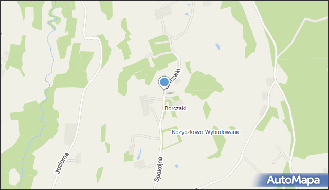 Kożyczkowo, Borczaki, mapa Kożyczkowo