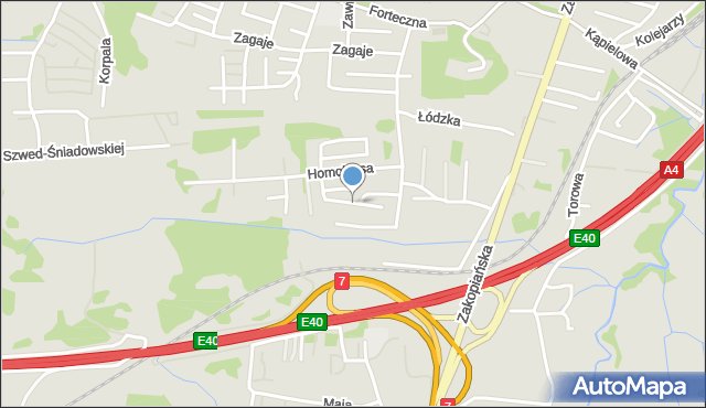 Kraków, Boratyńskiego Czesława, mapa Krakowa