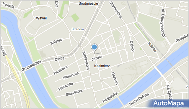 Kraków, Bożego Ciała, mapa Krakowa