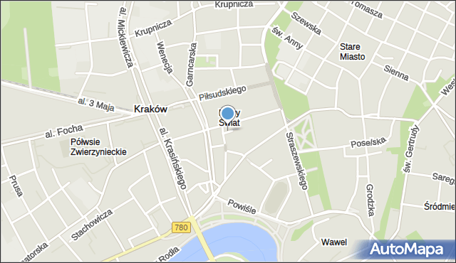 Kraków, Bożego Miłosierdzia, mapa Krakowa