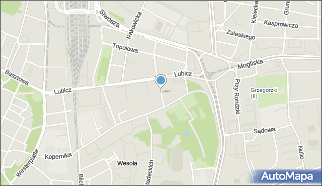 Kraków, Botaniczna, mapa Krakowa