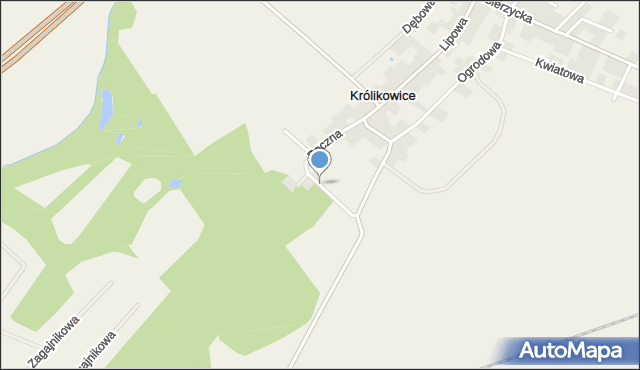 Królikowice gmina Kobierzyce, Boczna, mapa Królikowice gmina Kobierzyce