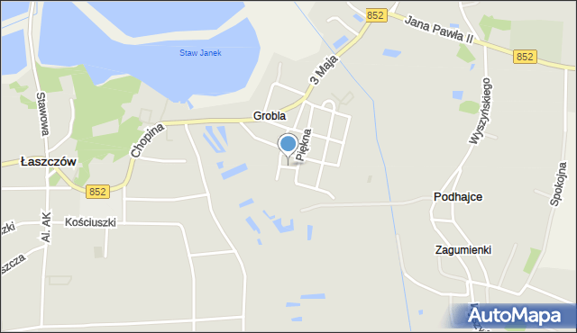 Łaszczów, Boczna, mapa Łaszczów