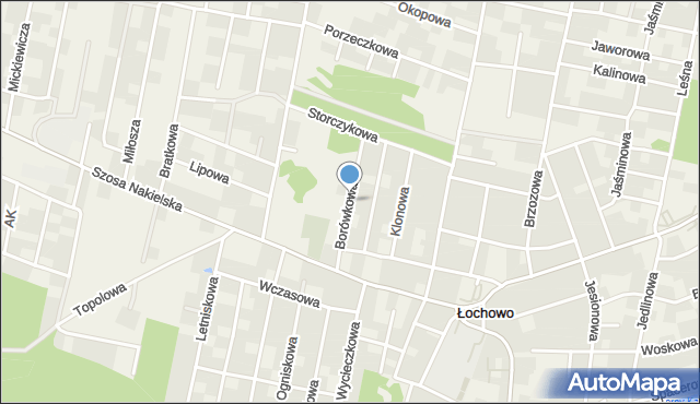 Łochowo, Borówkowa, mapa Łochowo