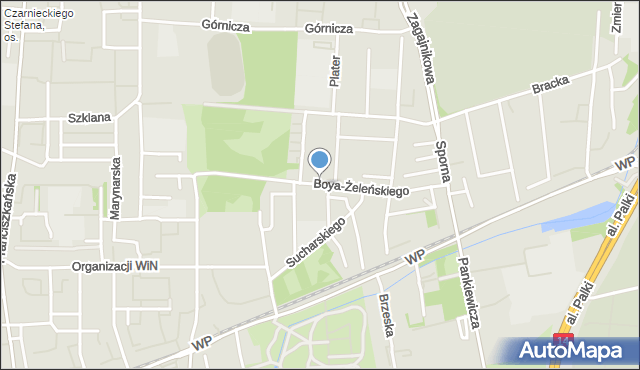Łódź, Boya-Żeleńskiego Tadeusza, mapa Łodzi