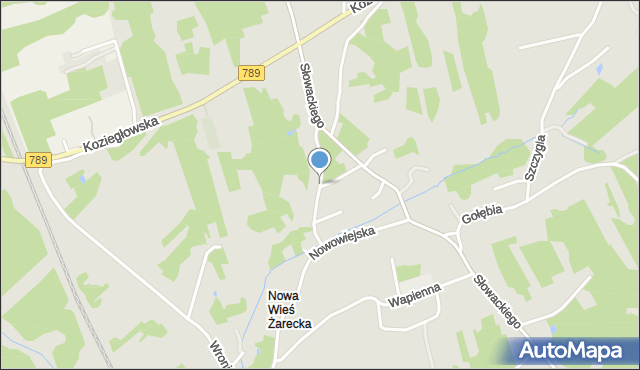Myszków, Bociania, mapa Myszków