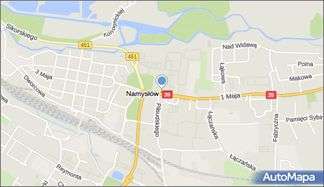 Namysłów, Bohaterów Warszawy, mapa Namysłów