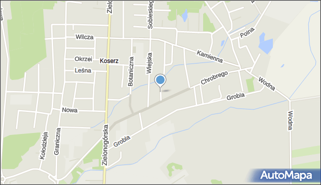 Nowa Sól, Bolesława Krzywoustego, mapa Nowa Sól