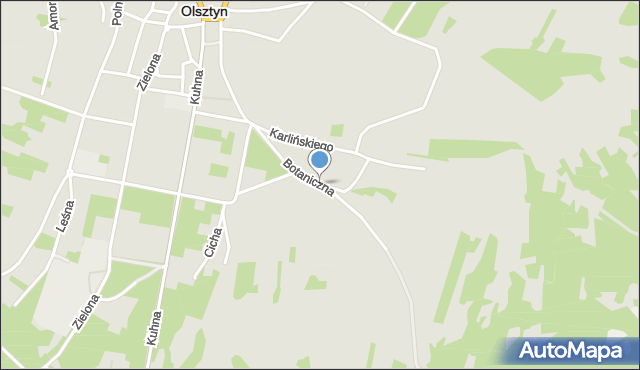 Olsztyn powiat częstochowski, Botaniczna, mapa Olsztyn powiat częstochowski