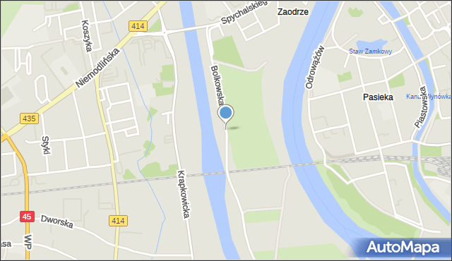 Opole, Bolkowska, mapa Opola