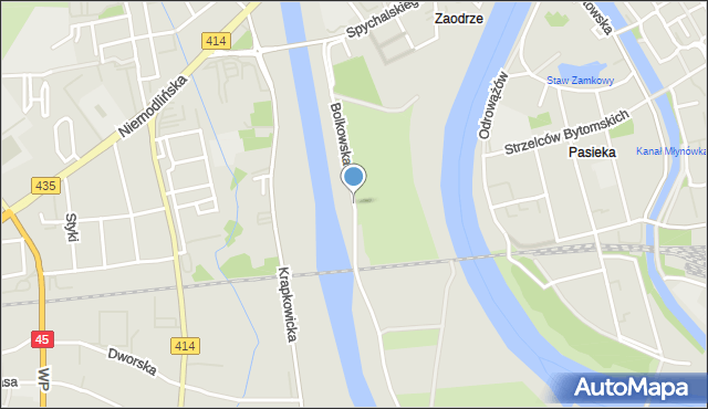 Opole, Bolkowska, mapa Opola