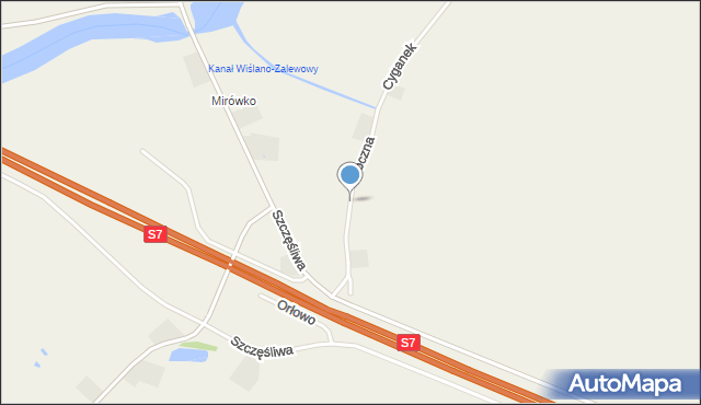 Orłowo gmina Nowy Dwór Gdański, Boczna, mapa Orłowo gmina Nowy Dwór Gdański