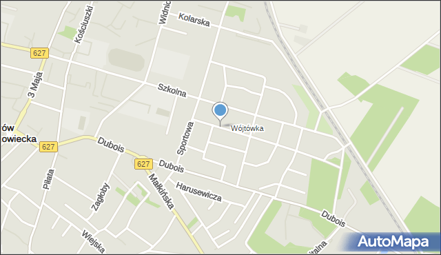 Ostrów Mazowiecka, Bojowników o Wolność i Demokrację, mapa Ostrów Mazowiecka