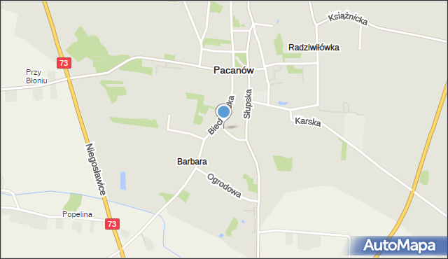 Pacanów powiat buski, Boczna, mapa Pacanów powiat buski