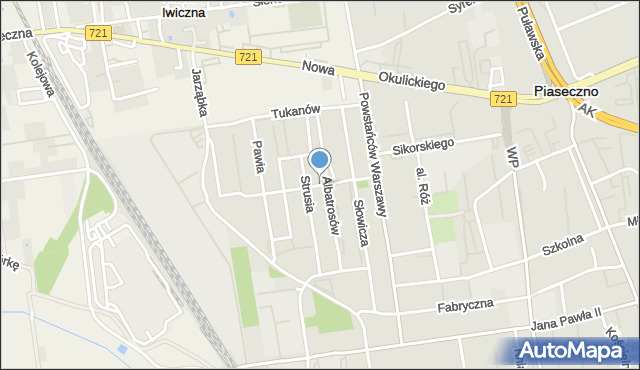 Piaseczno, Bociania, mapa Piaseczno