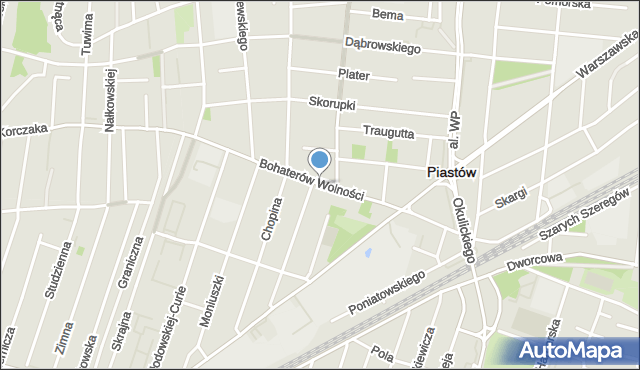 Piastów powiat pruszkowski, Bohaterów Wolności, mapa Piastów powiat pruszkowski