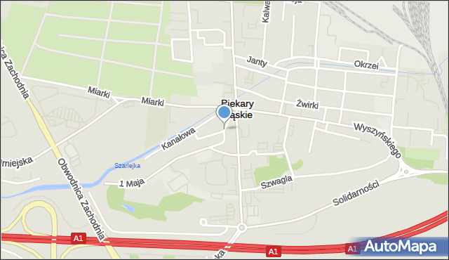Piekary Śląskie, Bończyka Norberta, mapa Piekary Śląskie