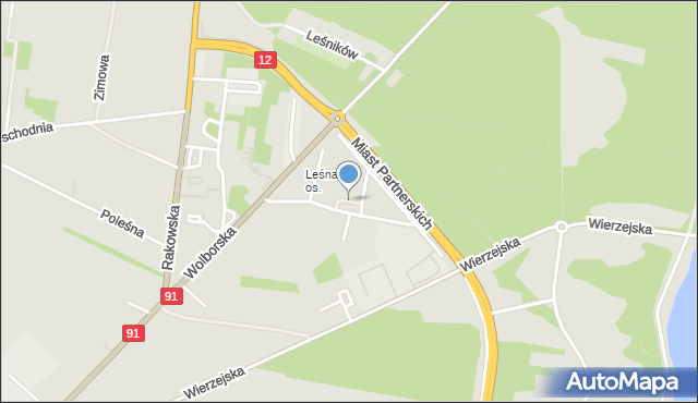 Piotrków Trybunalski, Borsucza, mapa Piotrków Trybunalski