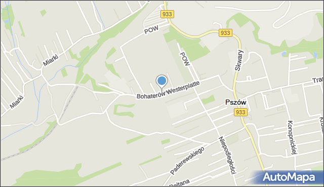 Pszów, Bohaterów Westerplatte, mapa Pszów