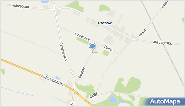 Rachów, Boczna, mapa Rachów