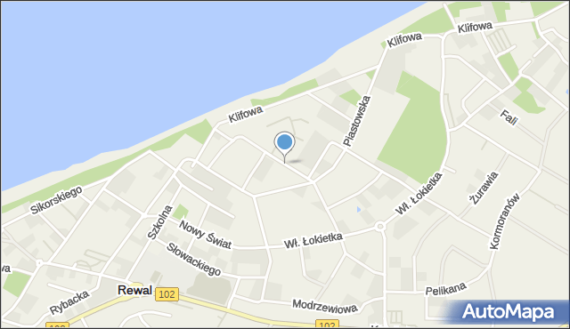 Rewal, Bolesława Krzywoustego, mapa Rewal