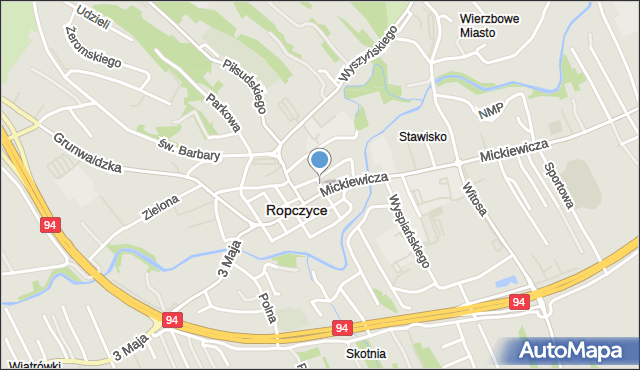 Ropczyce, Bohaterów Nockowej, mapa Ropczyce