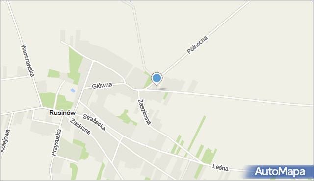 Rusinów powiat przysuski, Borowska, mapa Rusinów powiat przysuski