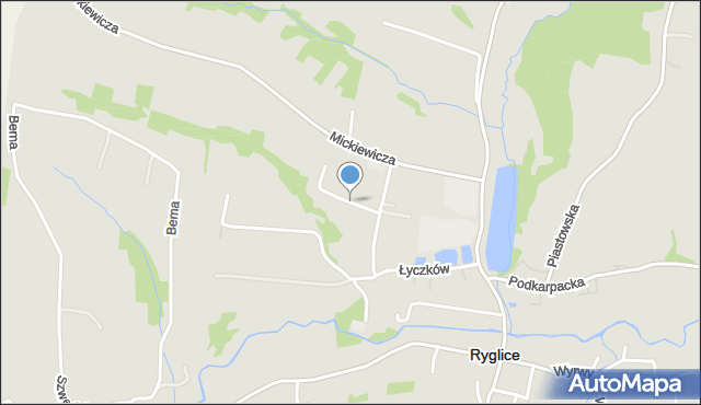 Ryglice, Boratyńskiego Wacława, mapa Ryglice
