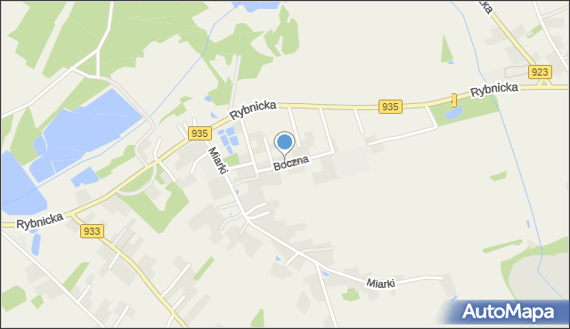 Rzuchów gmina Kornowac, Boczna, mapa Rzuchów gmina Kornowac