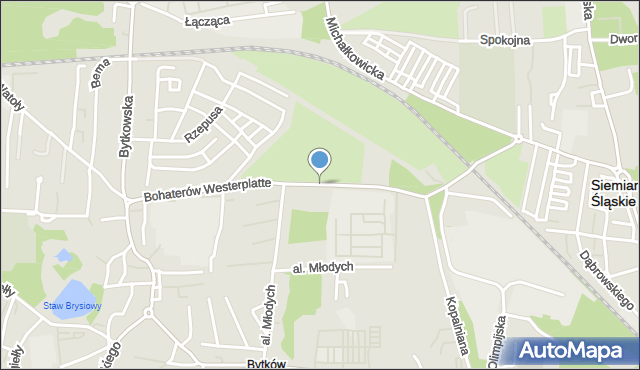 Siemianowice Śląskie, Bohaterów Westerplatte, mapa Siemianowice Śląskie