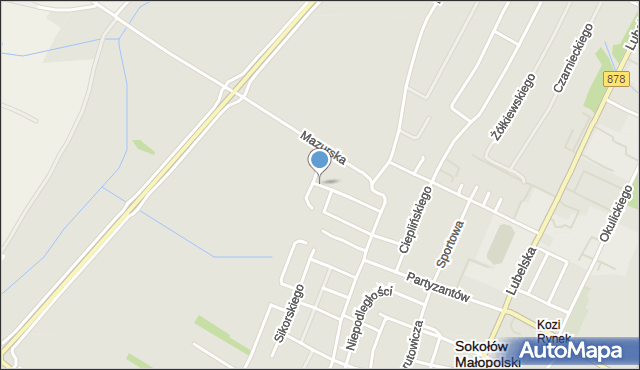 Sokołów Małopolski, Bohaterów Września, mapa Sokołów Małopolski