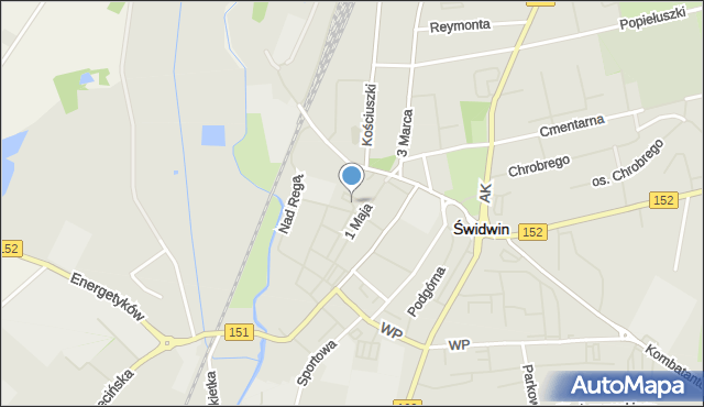 Świdwin, Bolesława Krzywoustego, mapa Świdwin
