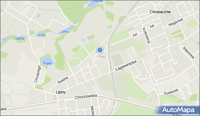 Świętochłowice, Boczna, mapa Świętochłowice