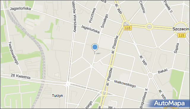 Szczecin, Bolesława Śmiałego, mapa Szczecina