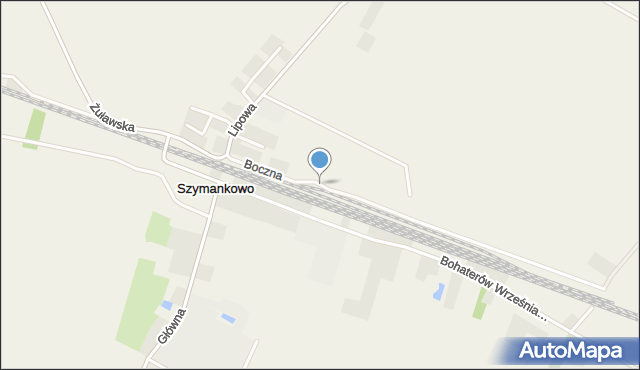 Szymankowo gmina Lichnowy, Boczna, mapa Szymankowo gmina Lichnowy