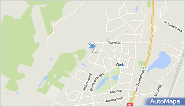 Tczew, Borchardta Karola Olgierda, kpt., mapa Tczew