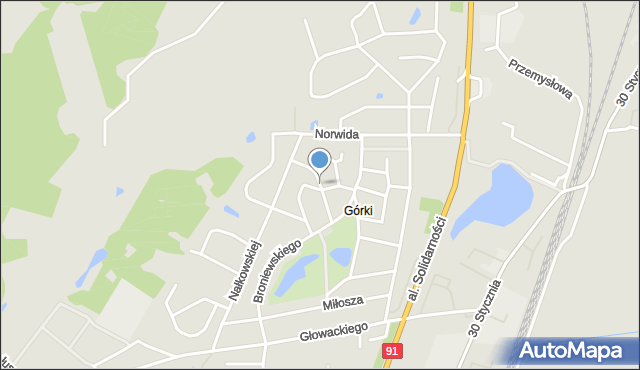 Tczew, Boya-Żeleńskiego Tadeusza, mapa Tczew