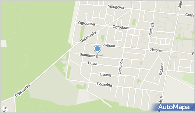 Tomaszów Mazowiecki, Botaniczna, mapa Tomaszów Mazowiecki