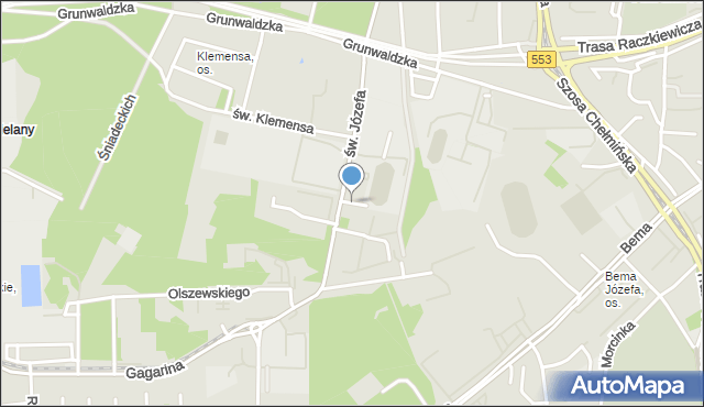 Toruń, Boczna, mapa Torunia