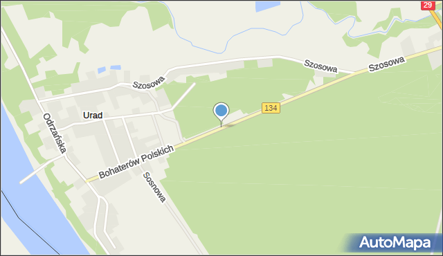 Urad, Bohaterów Polskich, mapa Urad