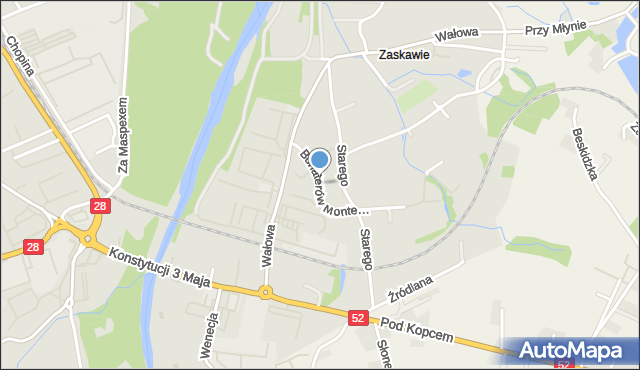 Wadowice, Bohaterów Monte Cassino, mapa Wadowice