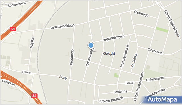 Warszawa, Bolesława Krzywoustego, mapa Warszawy