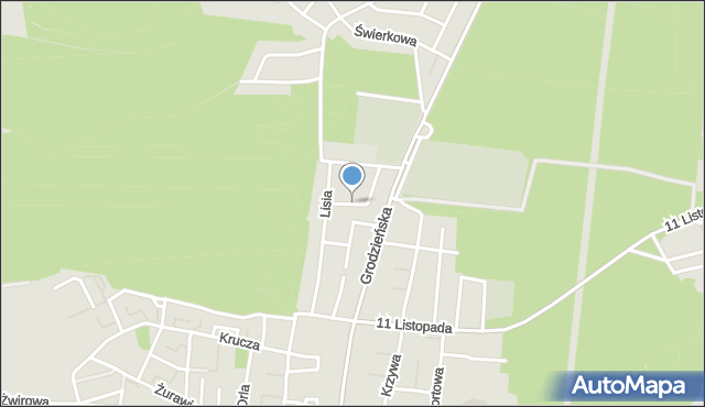 Wasilków, Borsucza, mapa Wasilków