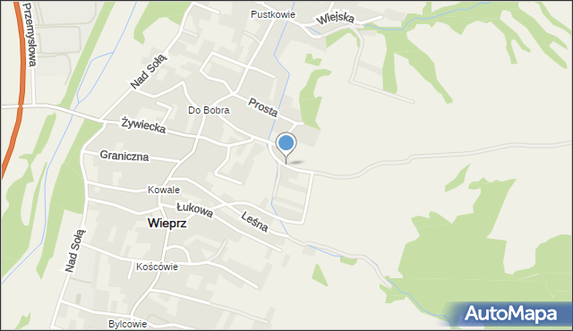 Wieprz gmina Radziechowy-Wieprz, Bobrów, mapa Wieprz gmina Radziechowy-Wieprz