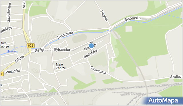 Zabrze, Bończyka Norberta, ks., mapa Zabrza