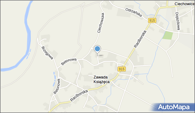 Zawada Książęca, Boczna, mapa Zawada Książęca