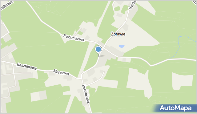 Żórawie, Borówkowa, mapa Żórawie